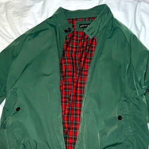 Orvis Tartan Lined Green Red Harrington Jacket Windbreaker